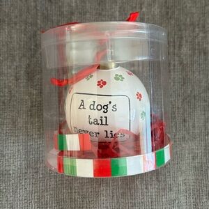 Tumbleweed Pottery Christmas Tree Ornament for Dog Lovers, Paw Prints 🐾❤️💚